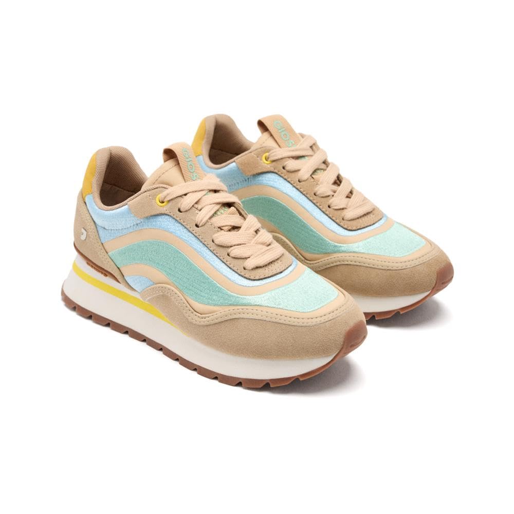 LUCKY STEP Baskets Chunky Femme - Chaussures Marche Tressées Rétro Scintillantes - Confort Quotidien